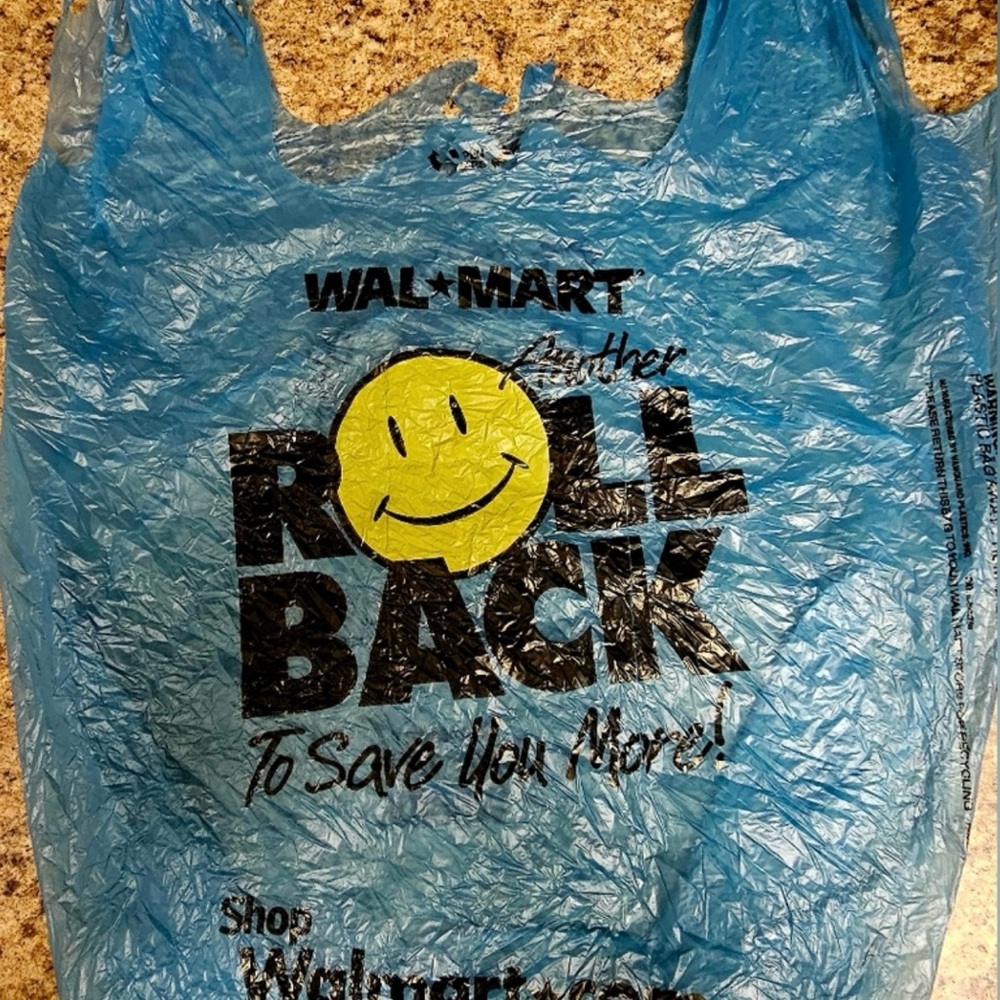 2001 Walmart Blue Plastic Shopping Bag
